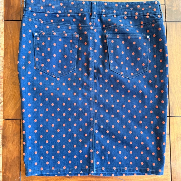 Pilcro and the Letterpress Blue Skirt with Red Polka Dots - Picture 2 of 5